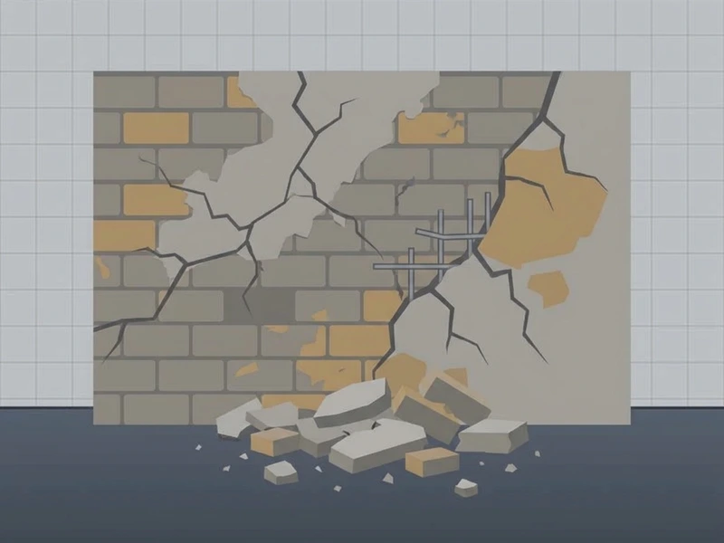 Exemple de mur fissuré avant démolition